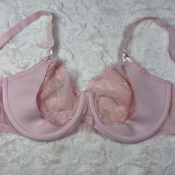 Victoria’s Secret Dream Angels Unlined Uplift Lace Bra Pretty Blossom Pink 38DDD - Picture 5 of 7